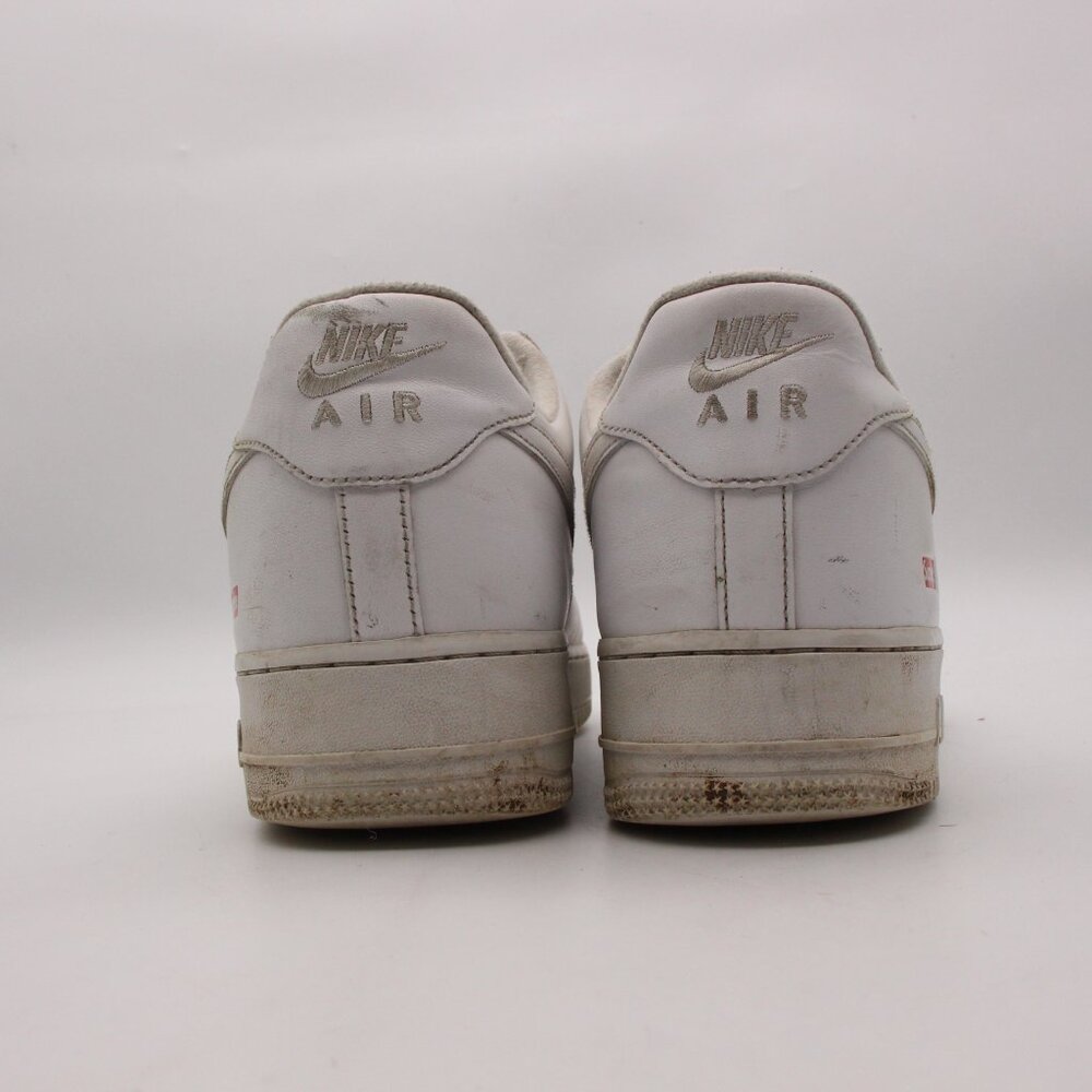 Nike Air Force 1 x Supreme Low Box Logo Men's Size 12 White Leather Sneaker - Picture 5 of 13